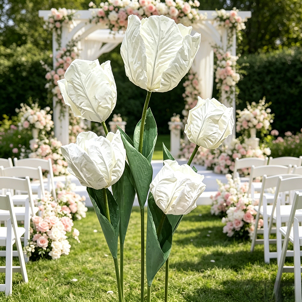 Flowerva Sculptured Tulip Form Premium Decor