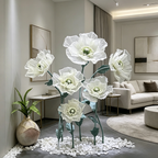 Flowerva Sheer Poppy Whisper Premium Decor