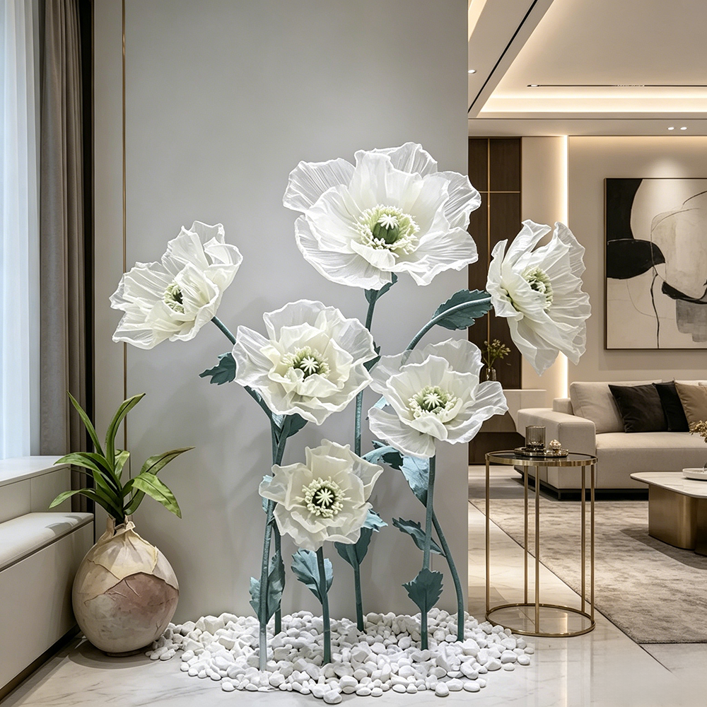 Flowerva Sheer Poppy Whisper Premium Decor
