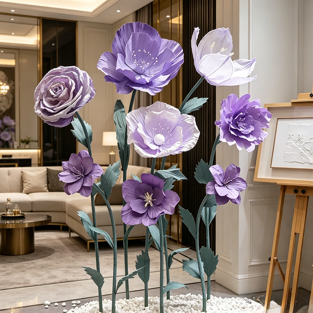 Flowerva Purple Petal Cadence Premium Decor