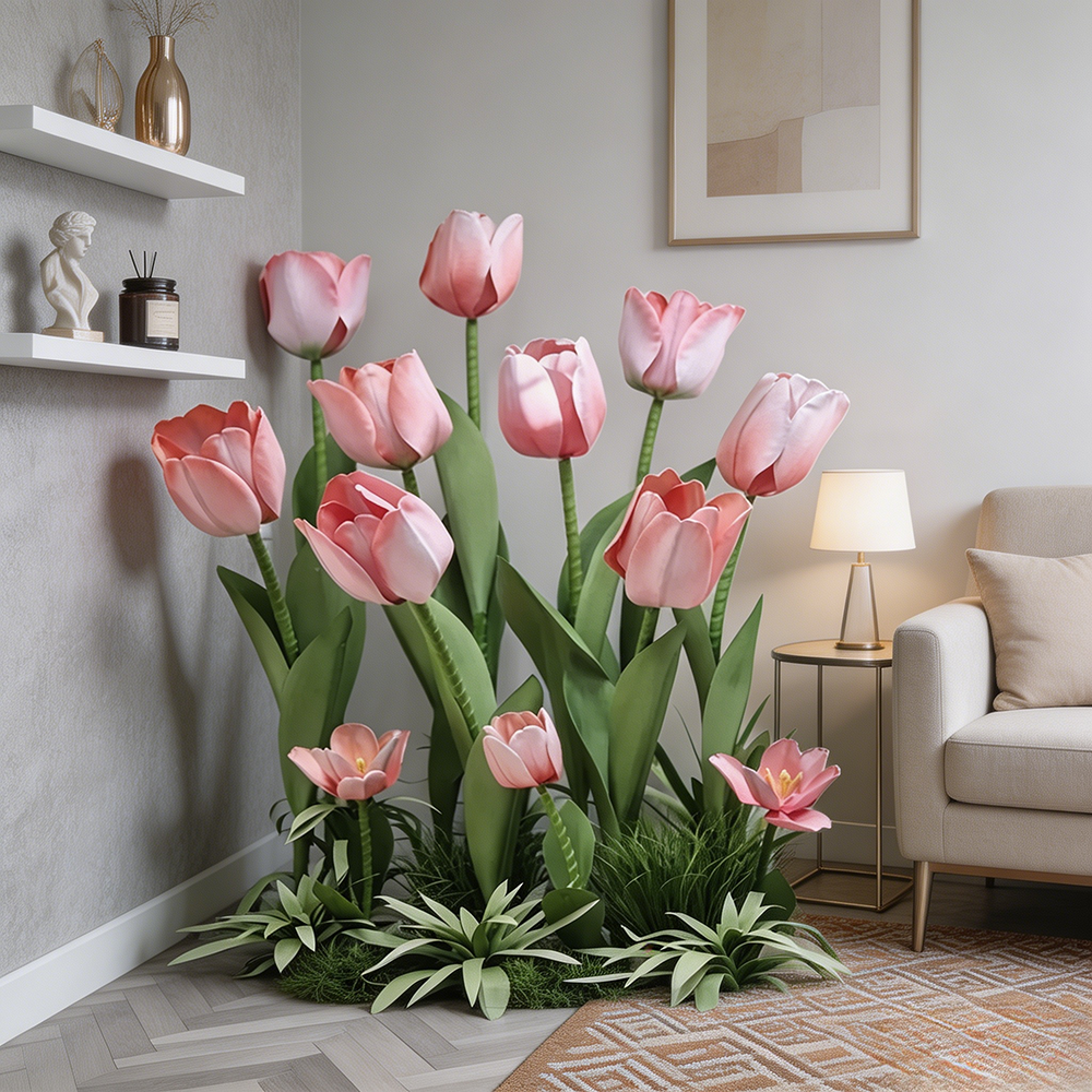 Flowerva Soft Tulip Silhouette Premium Decor