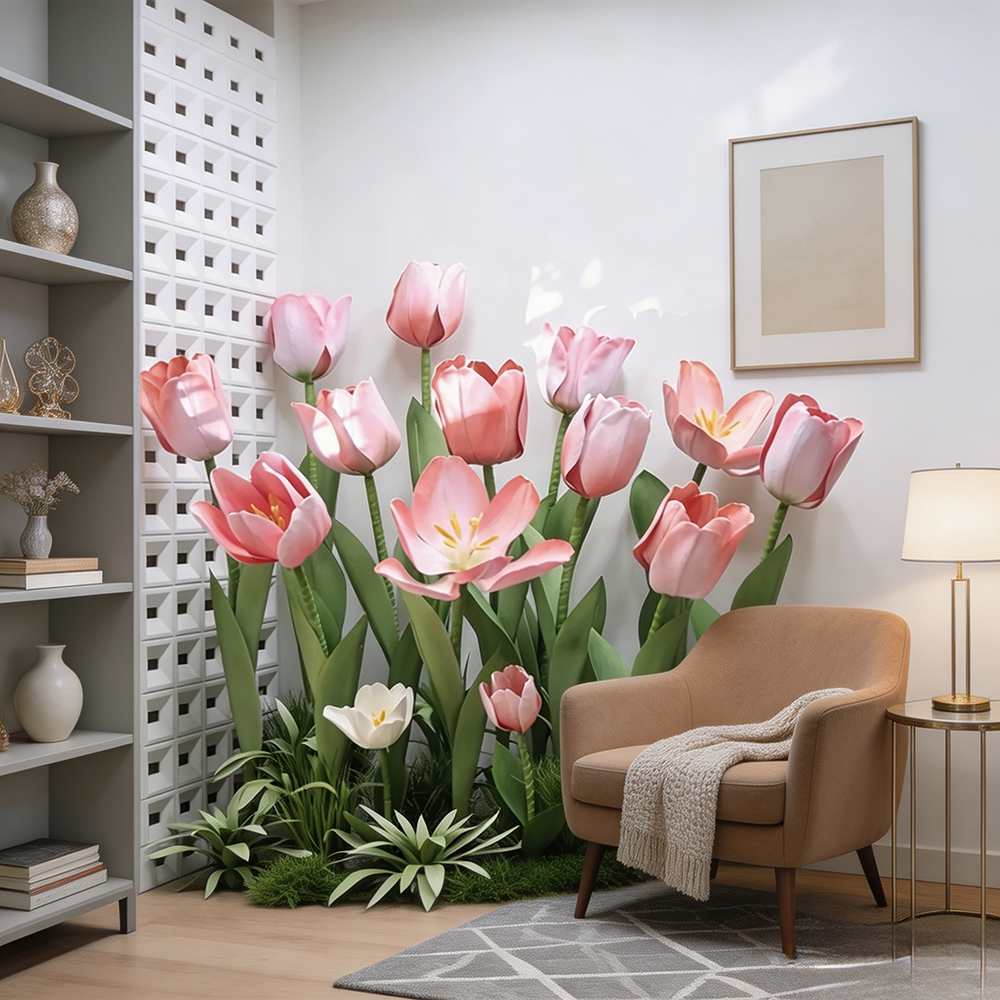 Flowerva Soft Tulip Silhouette Premium Decor
