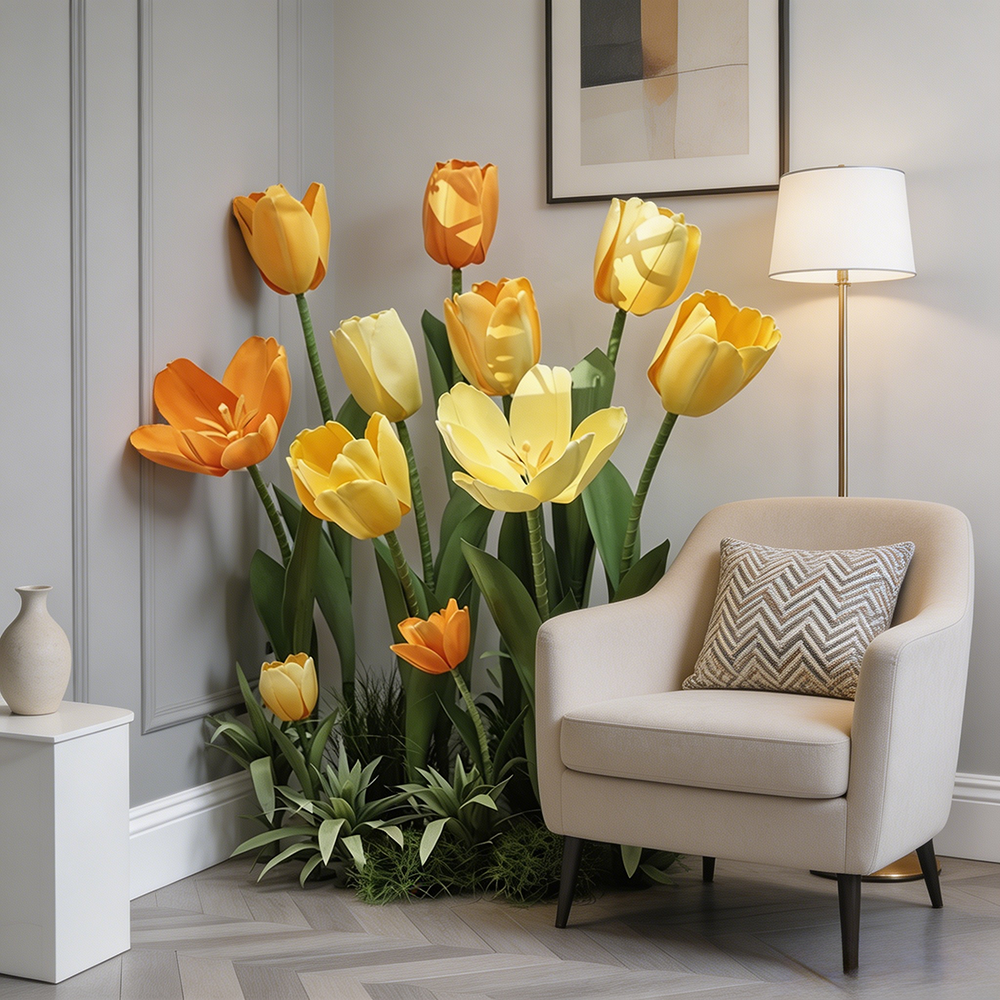 Flowerva Soft Tulip Silhouette Premium Decor