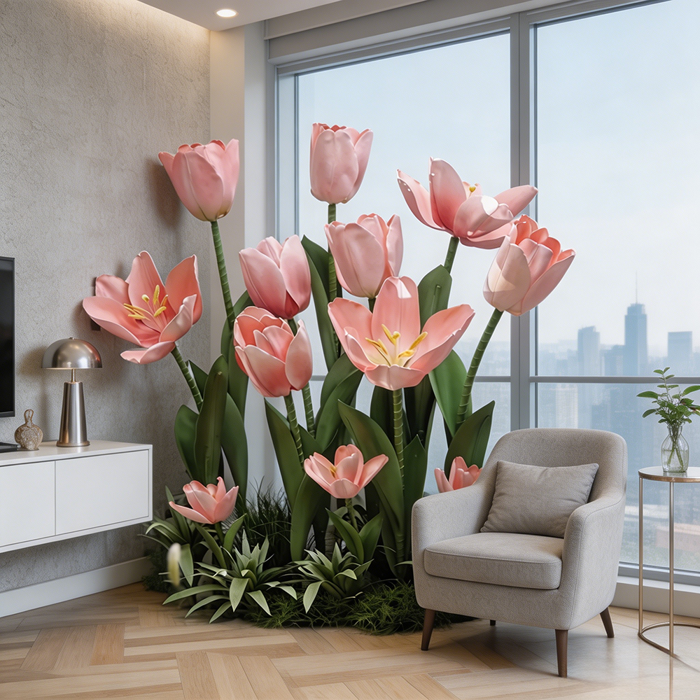 Flowerva Soft Tulip Silhouette Premium Decor
