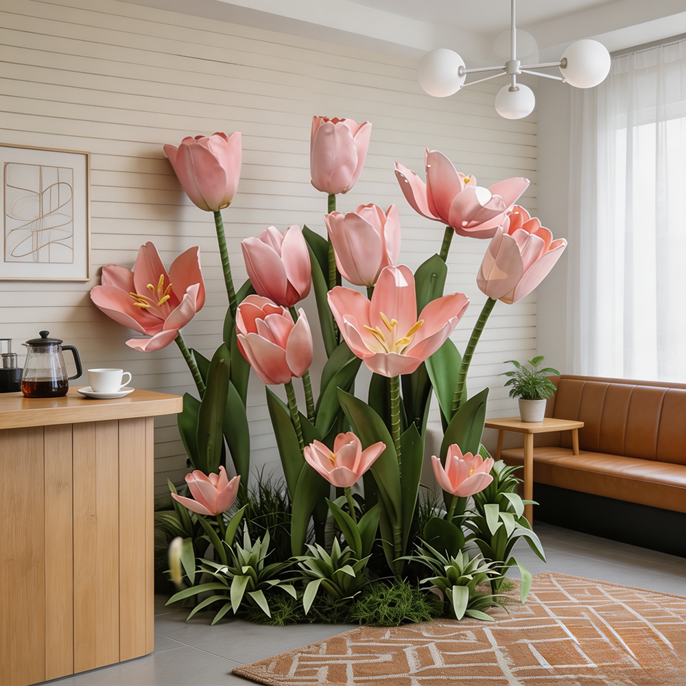 Flowerva Soft Tulip Silhouette Premium Decor