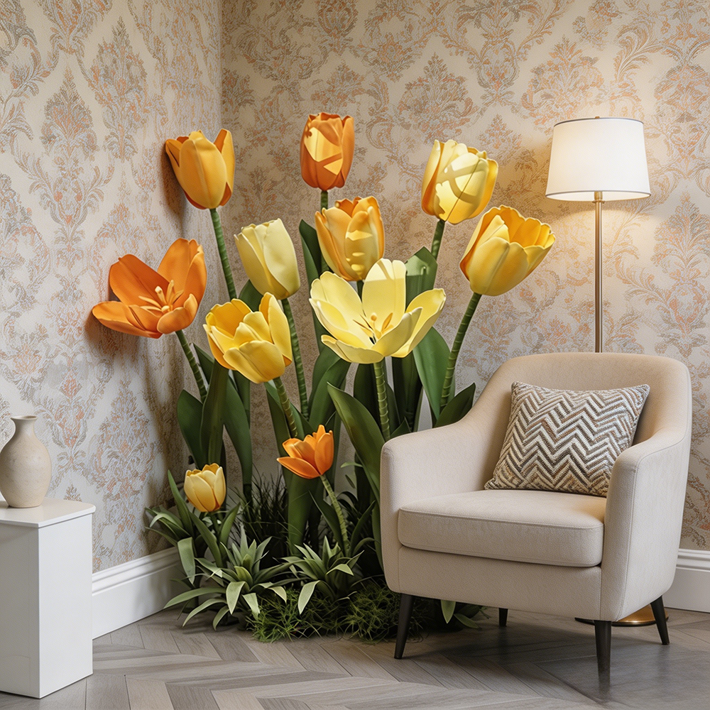 Flowerva Soft Tulip Silhouette Premium Decor