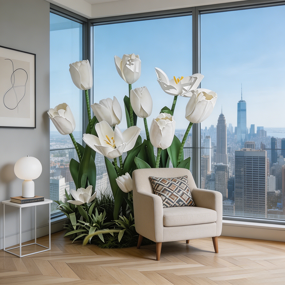 Flowerva Soft Tulip Silhouette Premium Decor
