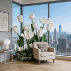 Flowerva Soft Tulip Silhouette Premium Decor