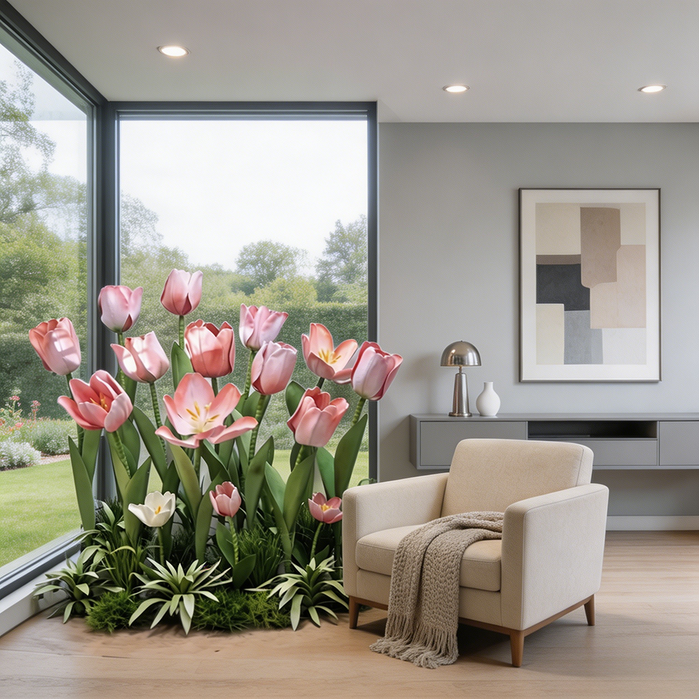 Flowerva Soft Tulip Silhouette Premium Decor