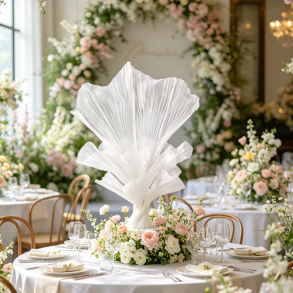 Flowerva White Aura Pleat Decor Premium