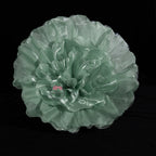 Flowerva Silvery-White Shimmer Ruffled Fabric Flower