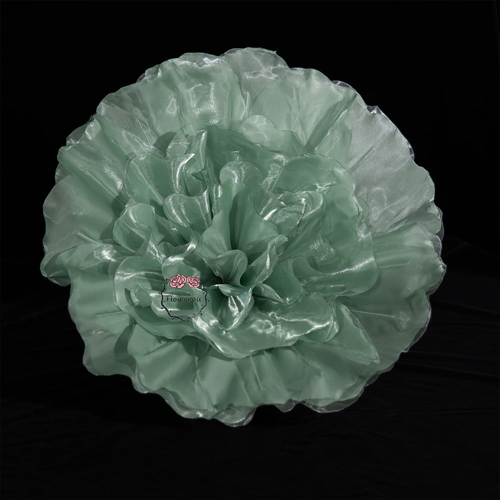 Flowerva Soft Green Dew Ruffle Fabric Decor