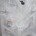 Flowerva White Serenity Floral Heart Sheer Texture Table Flower