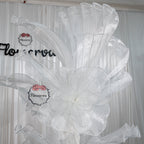 Flowerva White Serenity Floral Heart Sheer Texture Table Flower