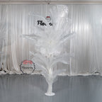 Flowerva White Serenity Floral Heart Sheer Texture Table Flower
