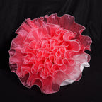 Flowerva Crimson Ruffled Tulle Premium Flower