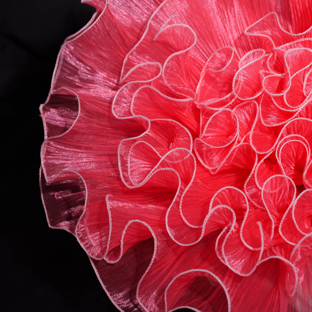 Flowerva Crimson Ruffled Tulle Premium Flower