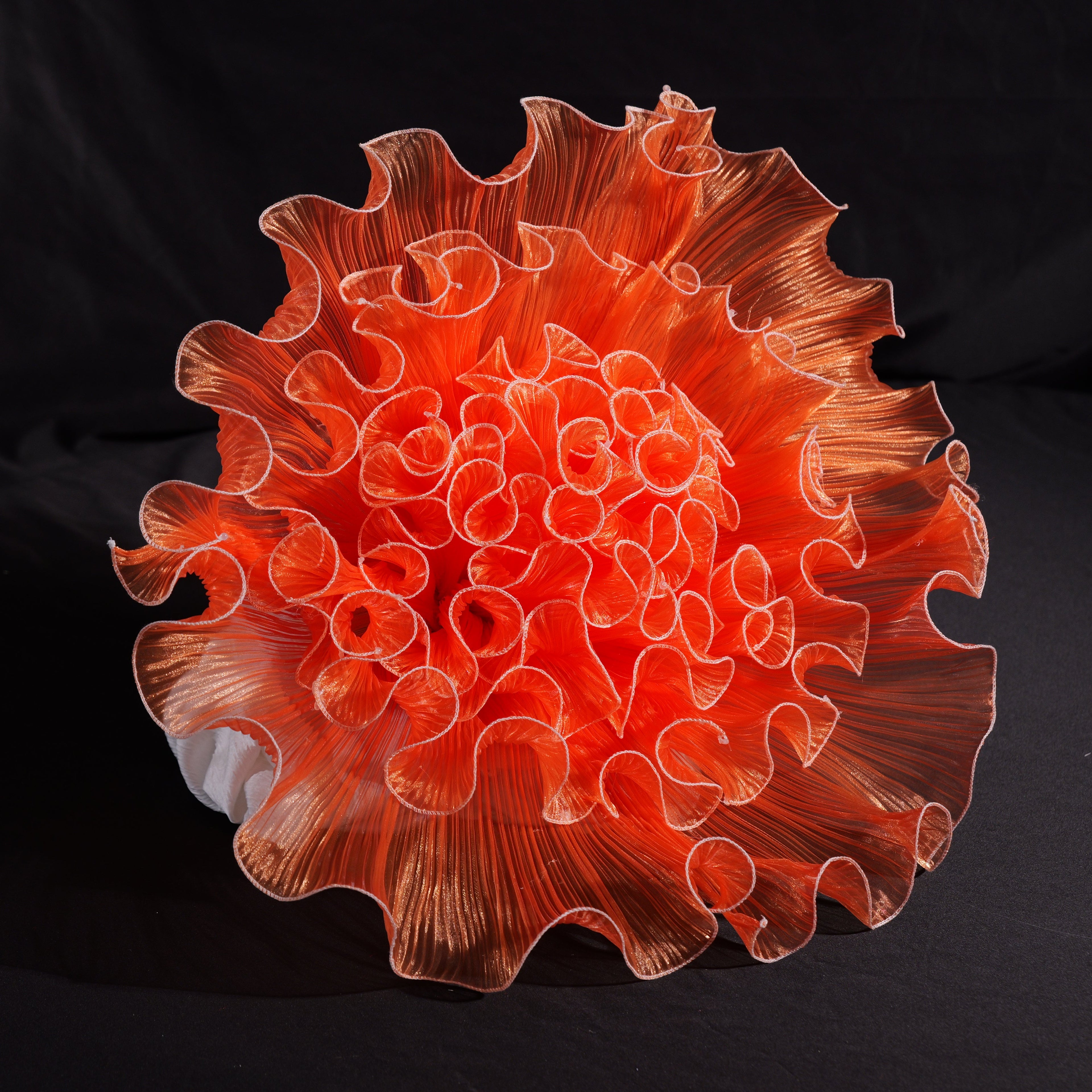 Flowerva Luminous Orange Gradient Ruffled Premium Flower
