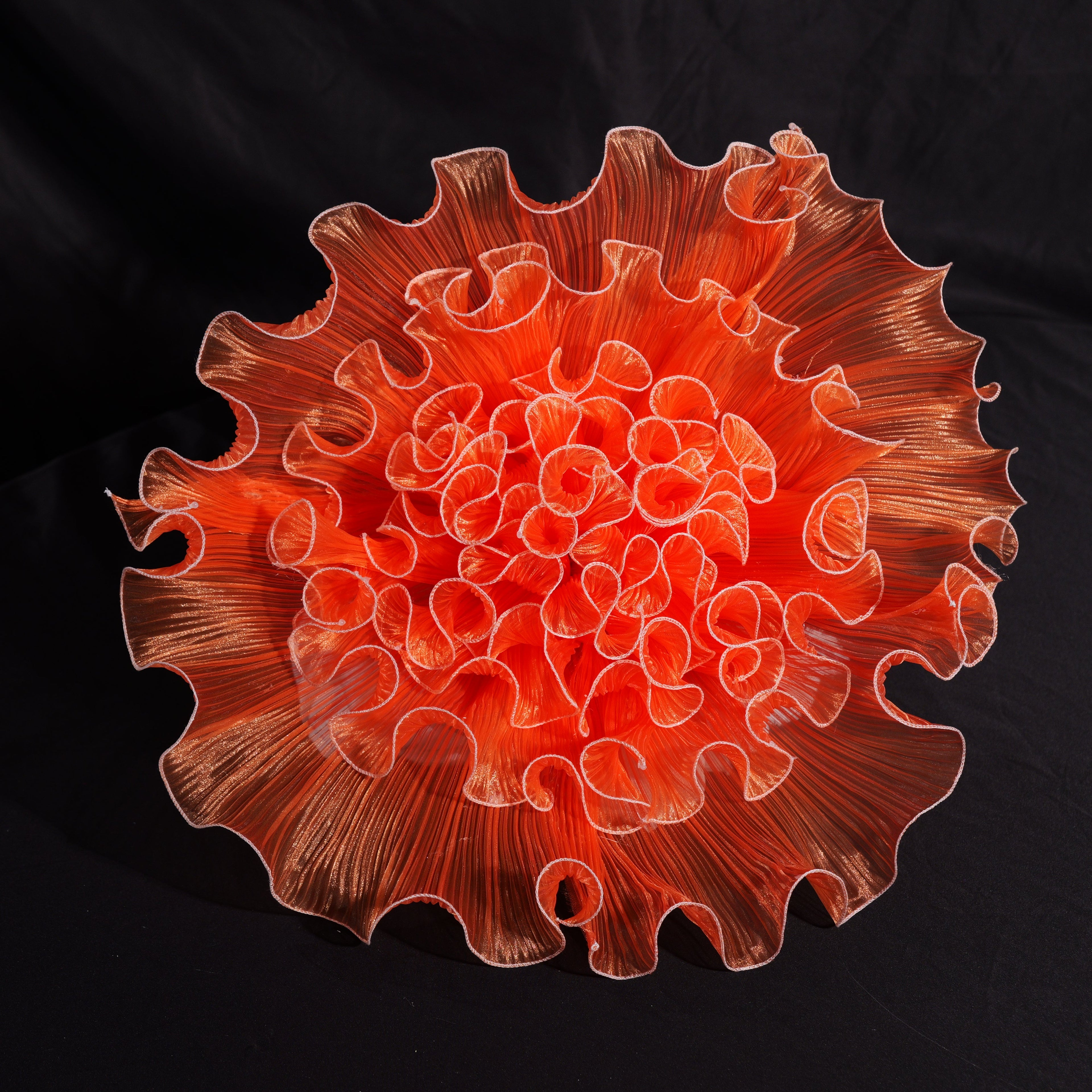 Flowerva Luminous Orange Gradient Ruffled Premium Flower