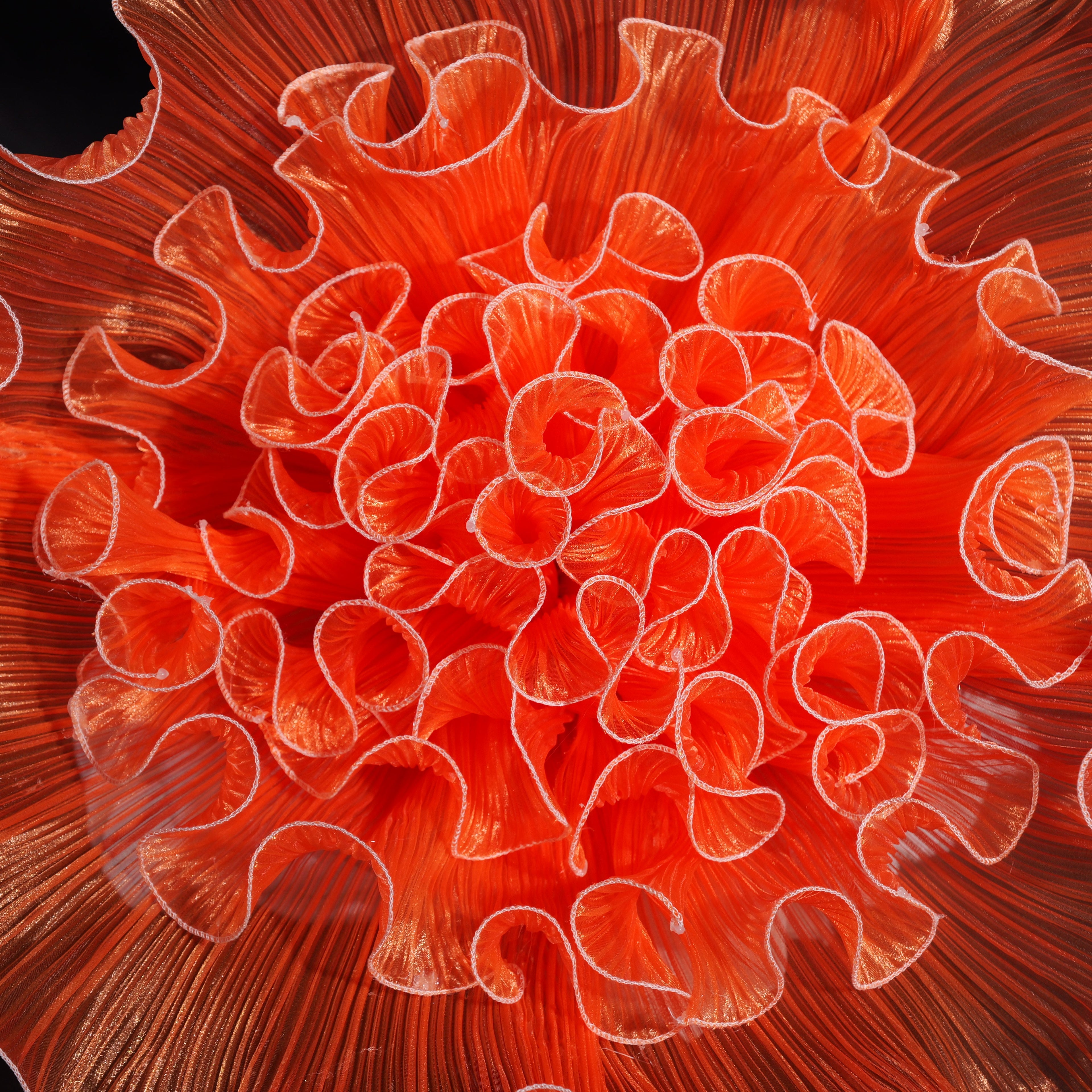 Flowerva Luminous Orange Gradient Ruffled Premium Flower
