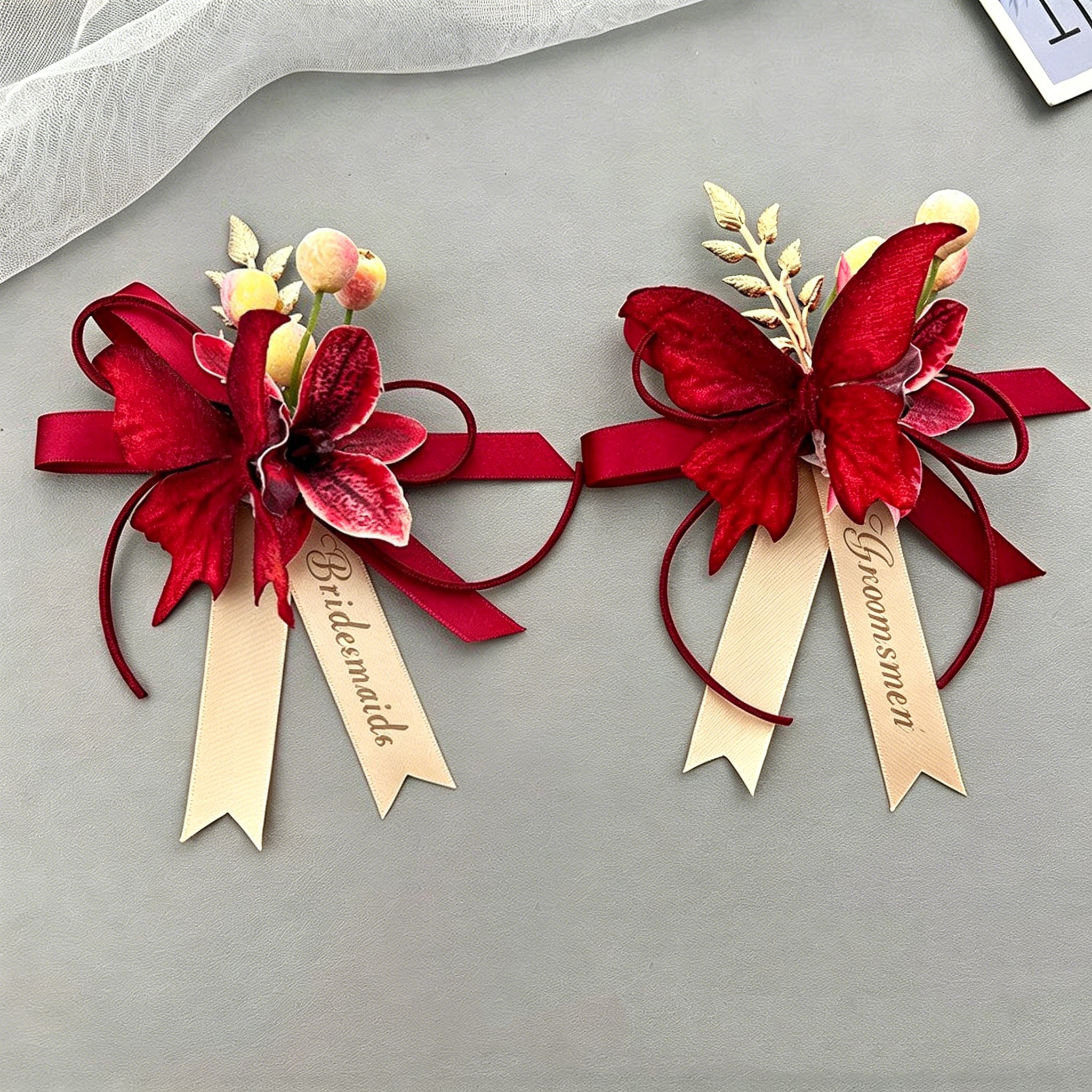 Red Velvet Butterfly Boutonnière