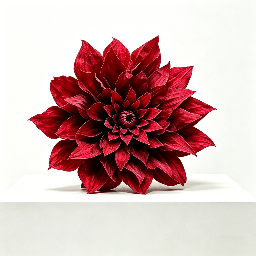 Flowerva Crimson Dahlia Bloom Premium Decor