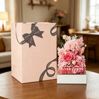 Flowerva Preserved Carnation Acrylic Mirror Box Premium Decor