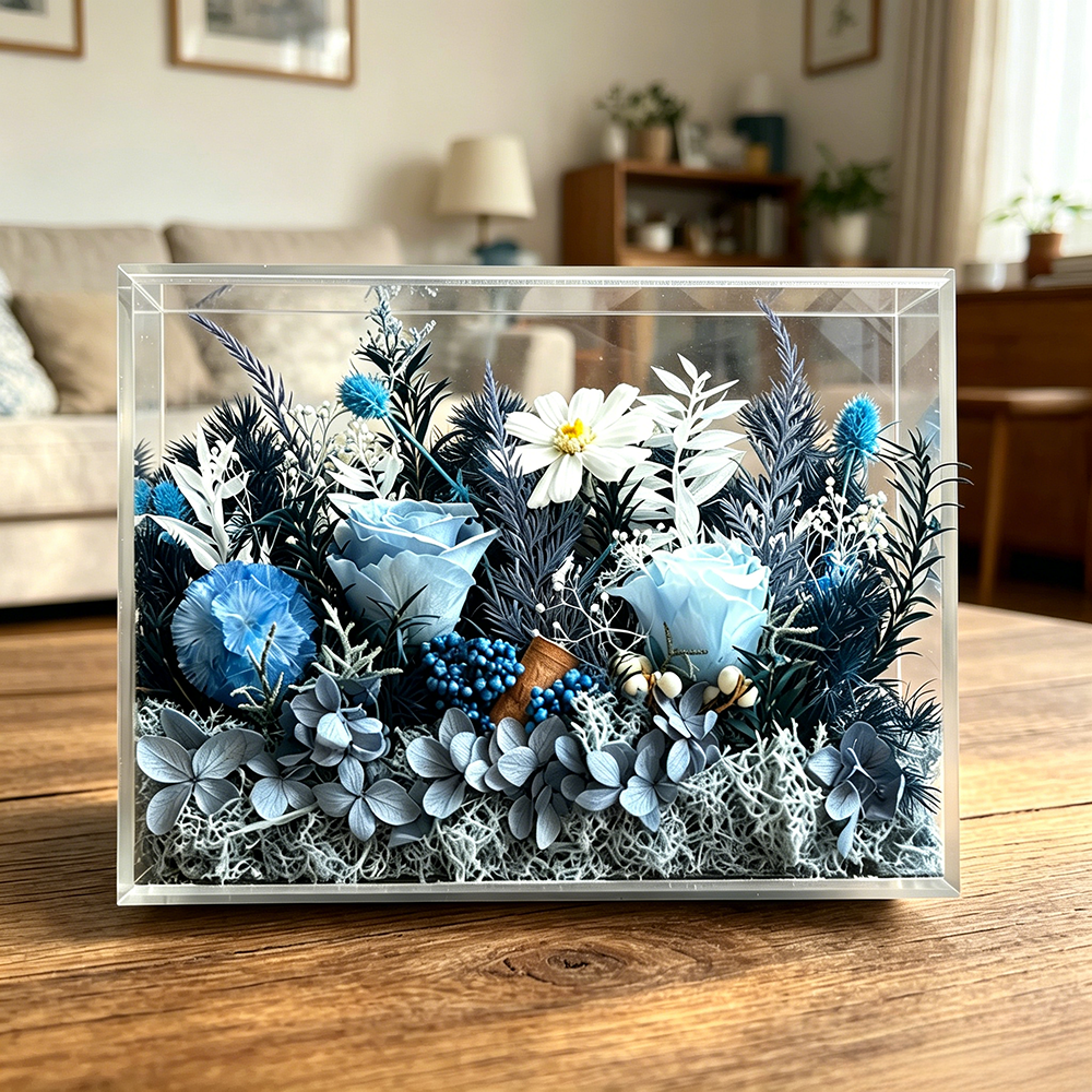 Flowerva Sunlit Botanical Acrylic Display Premium Decor