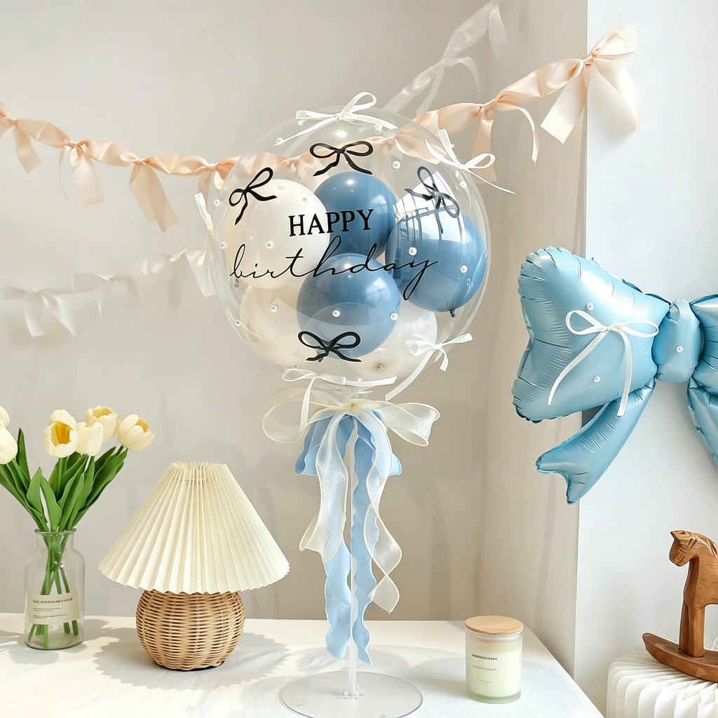 Flowerva French Romantic Birthday Balloon Table Decoration Party Ornament