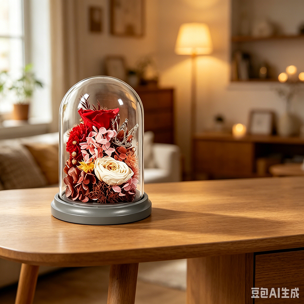 Flowerva Dome Preserved Floral Arrangement Premium Decor