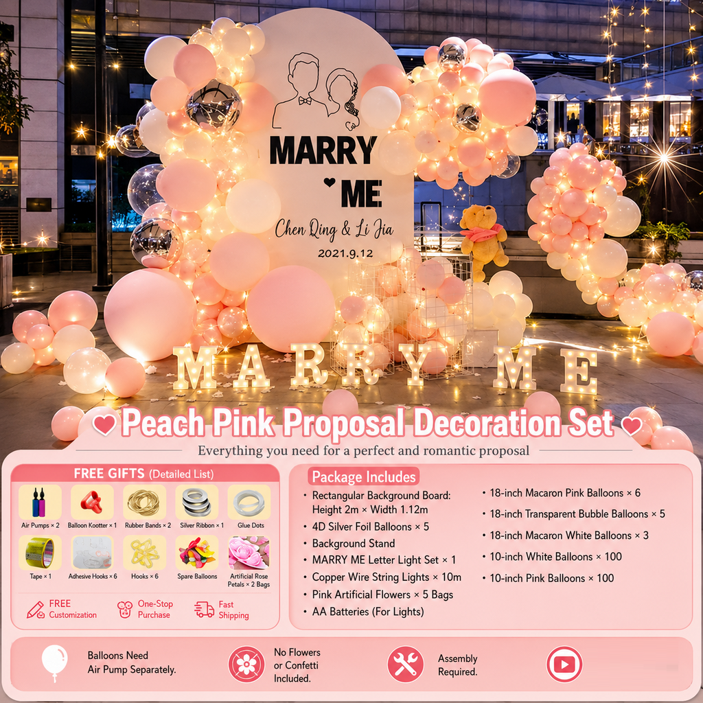 Flowerva Romantic Pink Balloon Set for Proposal & Confession Decoration