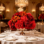Flowerva Regal Opulencia Fruncida Decoración Premium