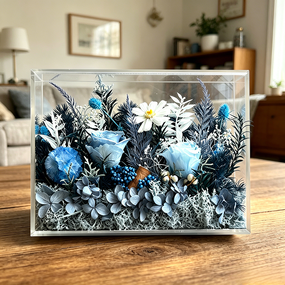 Flowerva Sunlit Botanical Acrylic Display Premium Decor