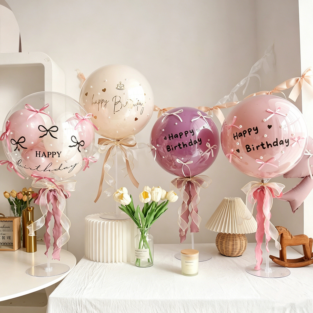 Flowerva French Romantic Birthday Balloon Table Decoration Party Ornament