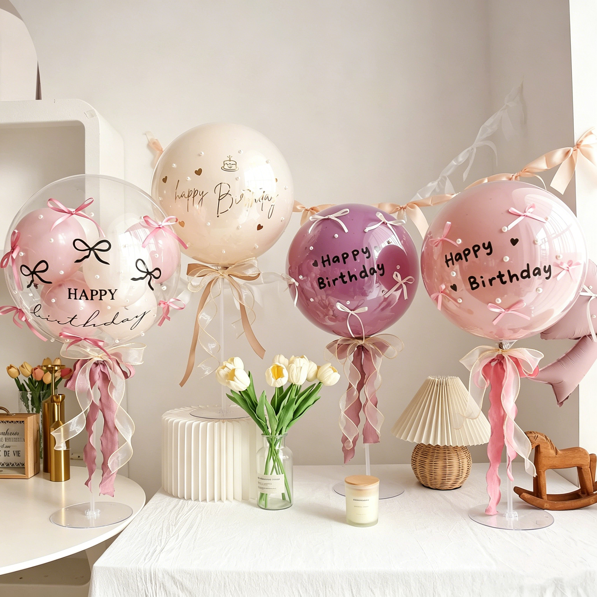 Flowerva French Romantic Birthday Balloon Table Decoration Party Ornament