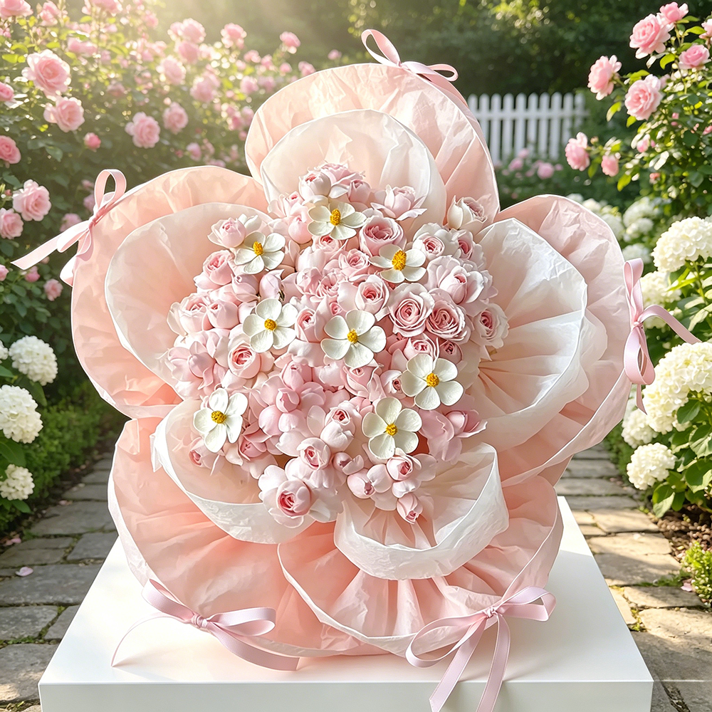 Flowerva Vibrant Petal Tapestry Hug Bucket Premium Decor