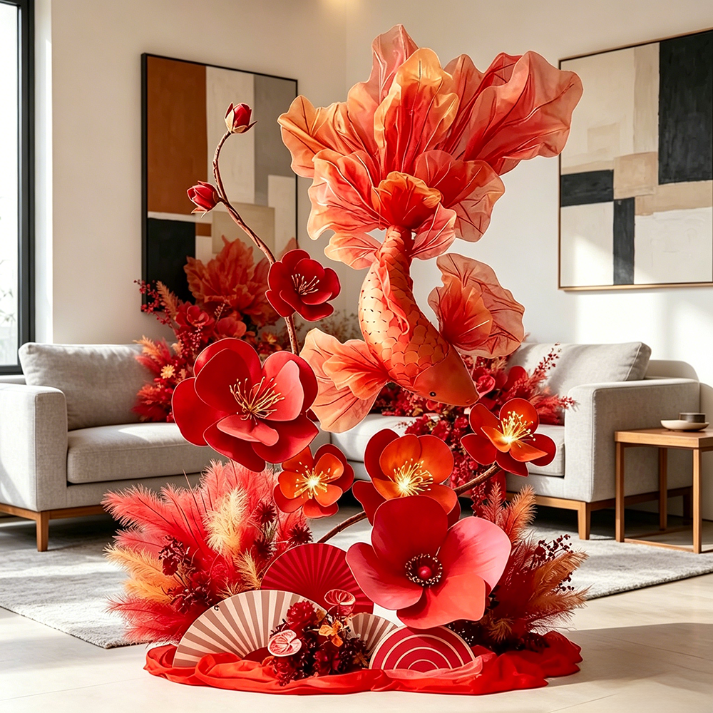 Flowerva Warm Tone Koi Spatial Set Premium Decor
