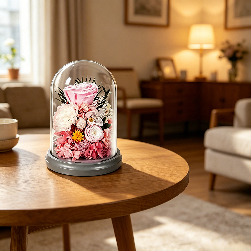 Flowerva Dome Preserved Floral Arrangement Premium Decor