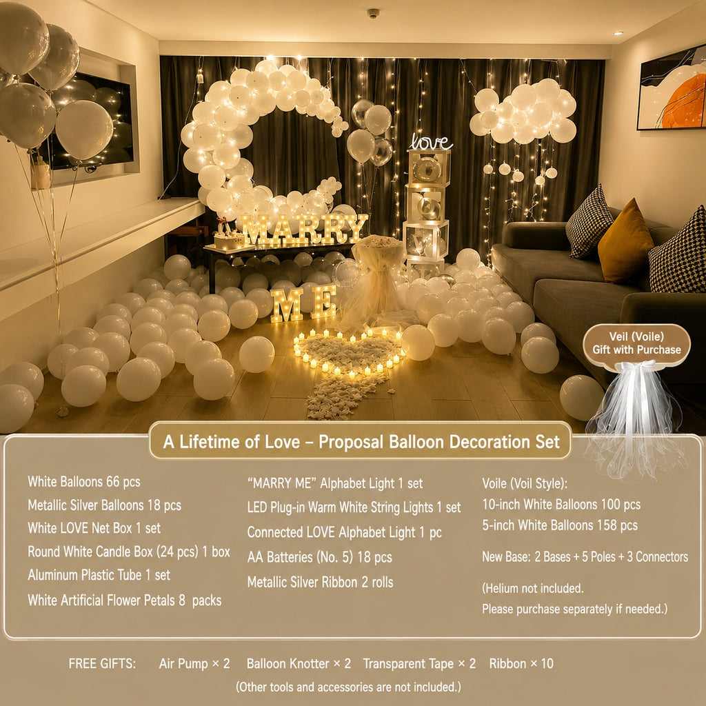 Flowerva Proposal & Confession & Birthday Scene Decoration Balloon Set