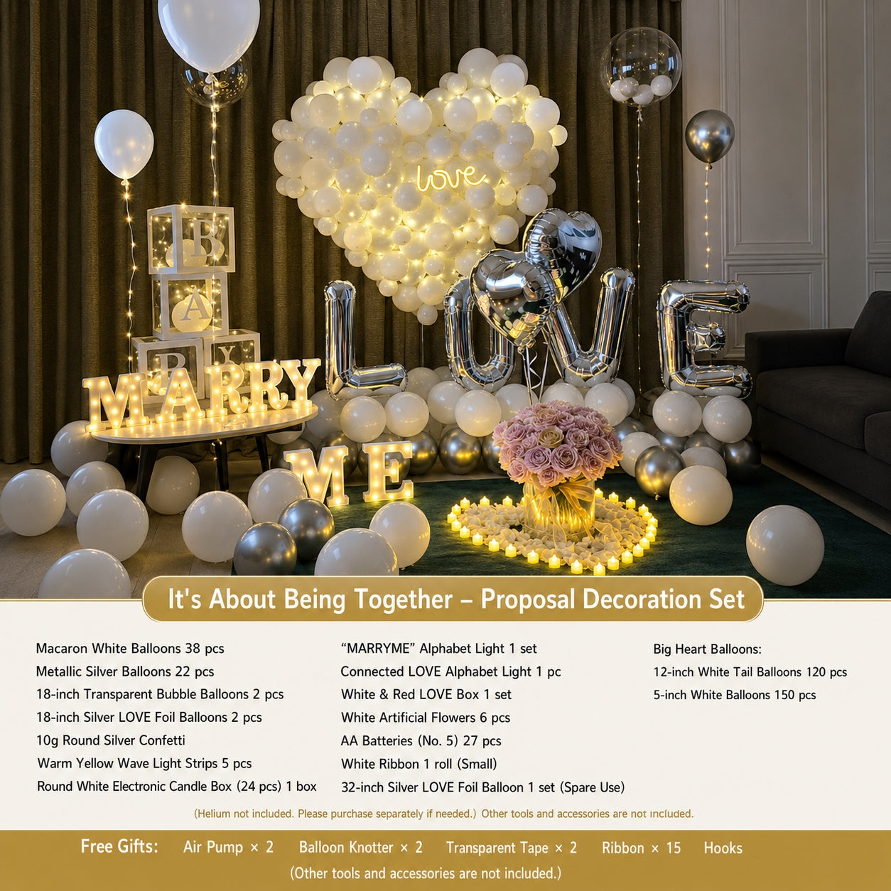 Flowerva Proposal & Confession & Birthday Scene Decoration Balloon Set