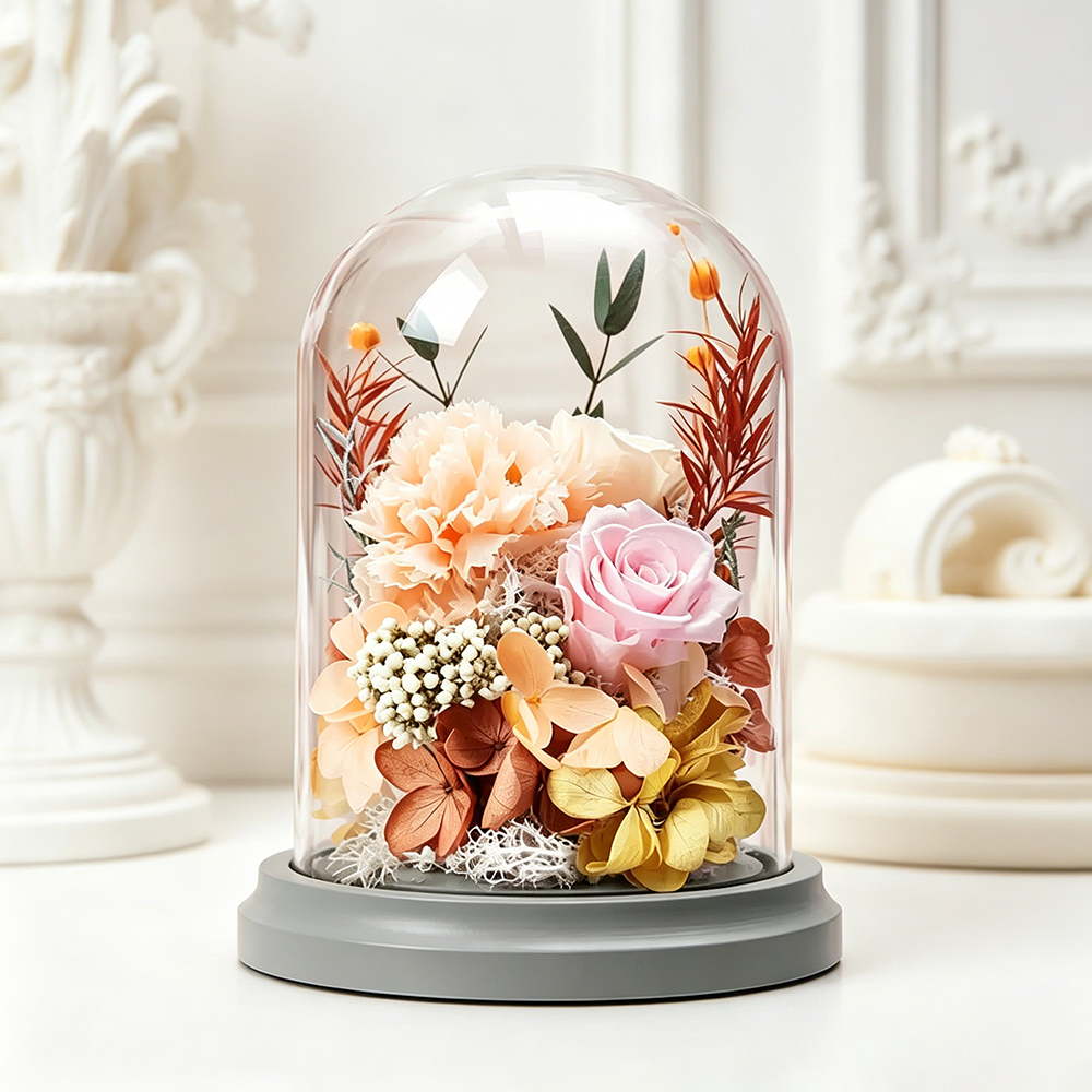 Flowerva Dome Preserved Floral Arrangement Premium Decor
