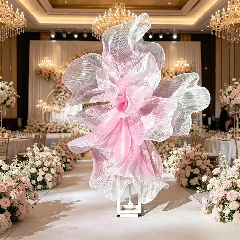 Flowerva Gradient Pink Veil Form Art Installation (Without Base)