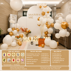 Flowerva Romantic Proposal & Valentine’s Day Confession Balloon Kit with Custom KT Backdrop Decor