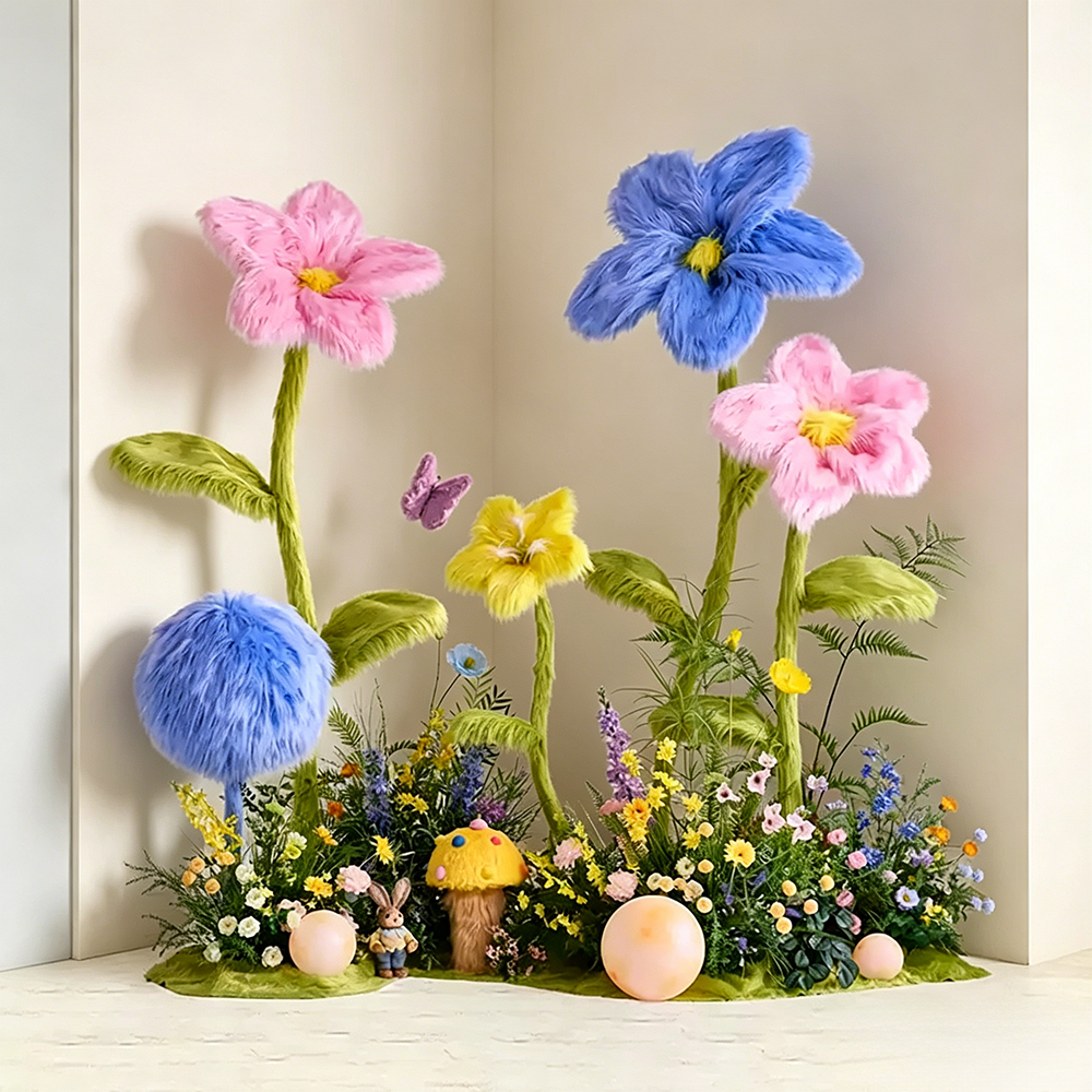 Flowerva Fuzzy Whimsy Aisle Flower Wedding Decoration
