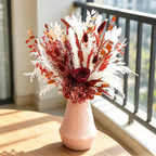Flowerva Textured Everlasting Vase Arrangement Premium Decor