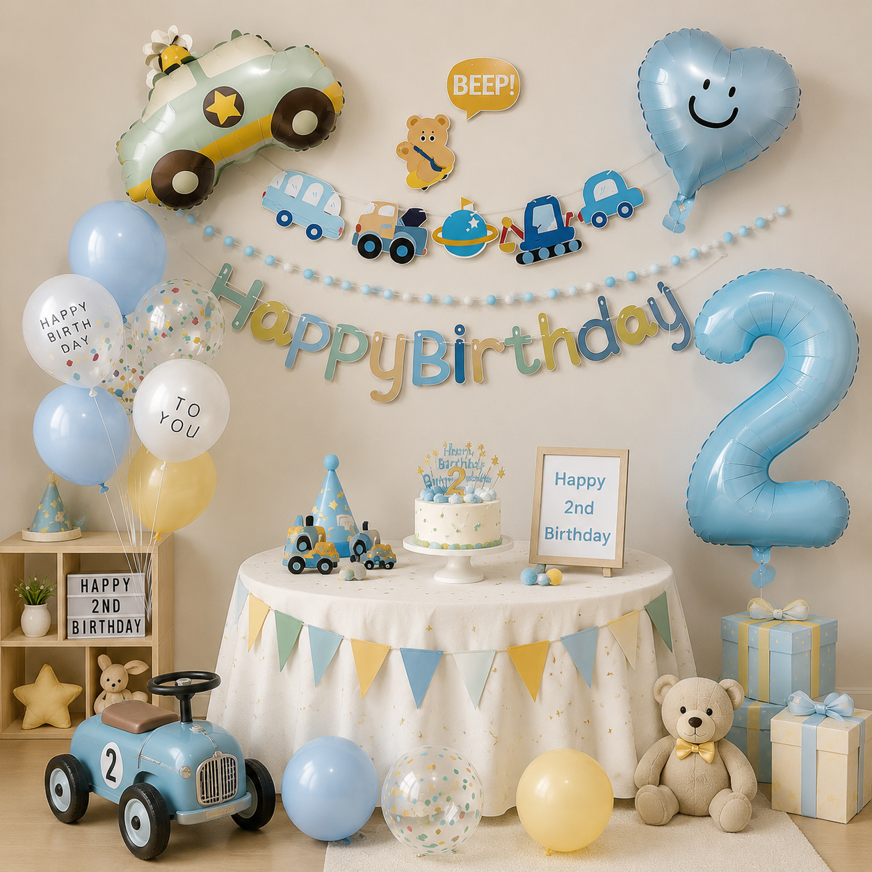 Flowerva 2nd Birthday Party Balloon Decoration Set