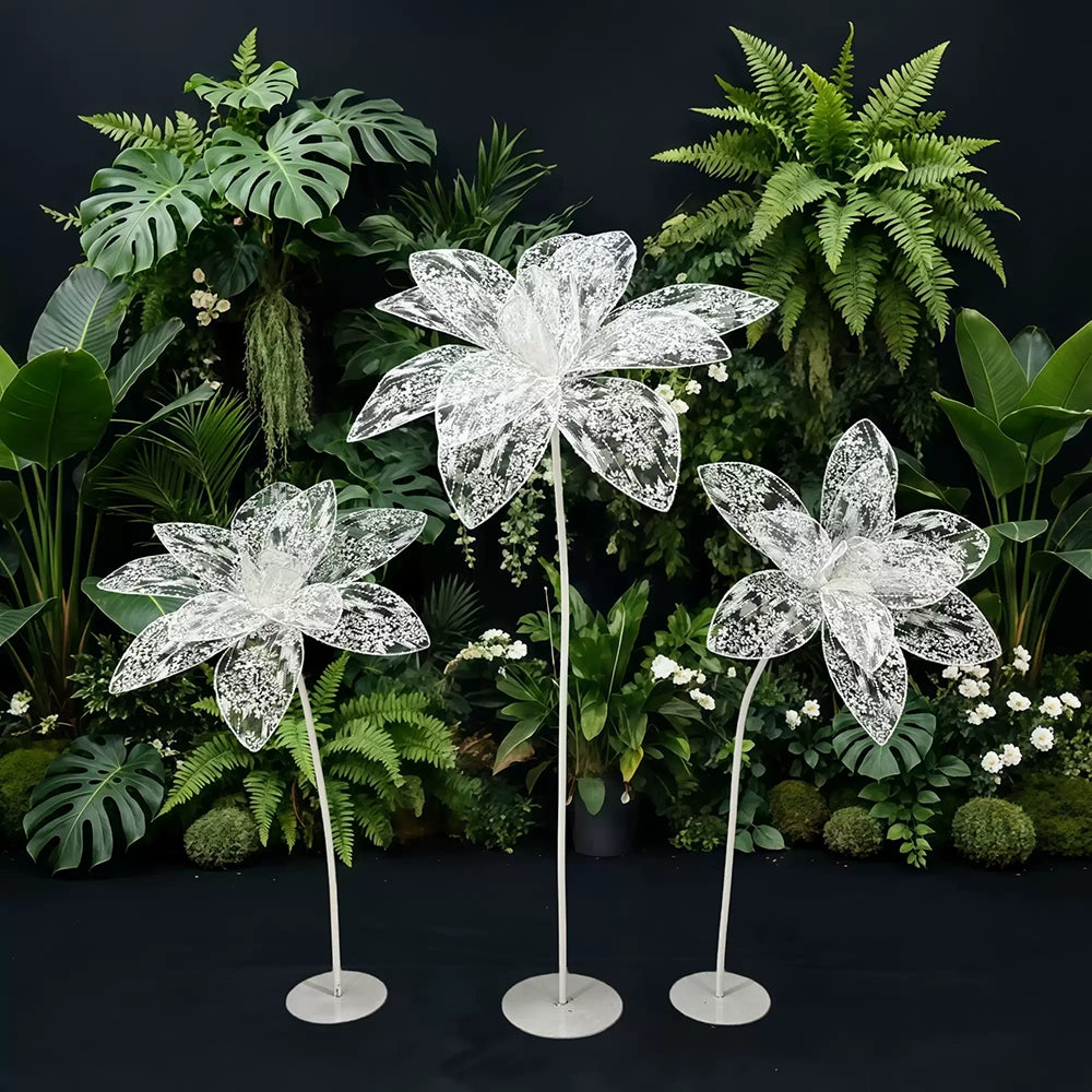 Flowerva Transparent Bloom Monolith Premium Decor