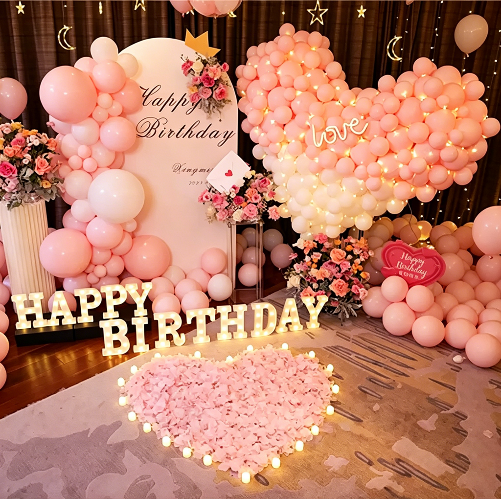 Flowerva Birthday Party Balloon Decoration Scene Set