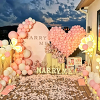 Flowerva Romantic Pink Balloon Set for Proposal & Confession Decoration