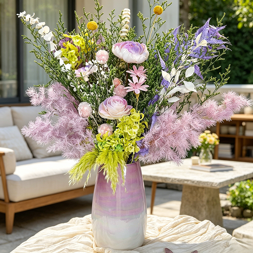 Flowerva Pastel Whimsy Vase Arrangement Premium Decor